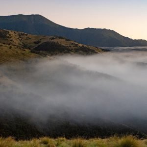 Early morning mist over High Peak's hill country