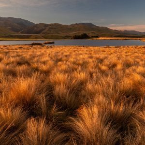 The High Peak lake in the early evening